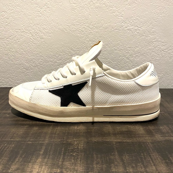 Men’s Golden Goose Stardan in White Mesh with Black Star Size 42 (9 US) - Picture 12 of 15